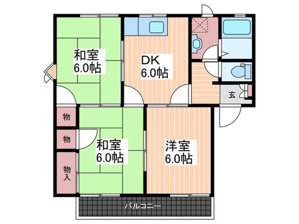 コーポ阿品　A棟の物件間取画像